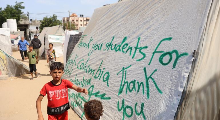 Gaza: Denuncian la desproporcionada actuación policial contra las protestas en los campus de Estados Unidos